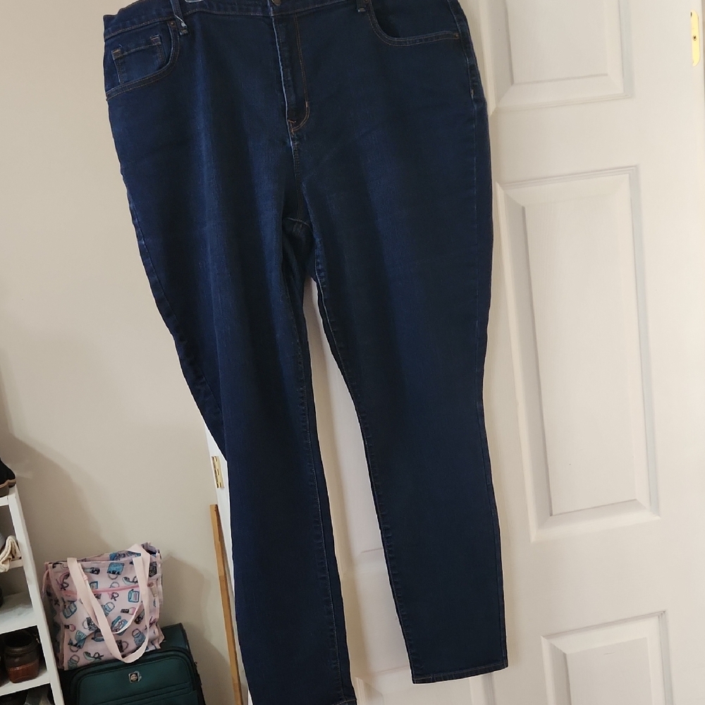 Old Navy Women's Dark Indigo Skinny Jeans 32 Inseam